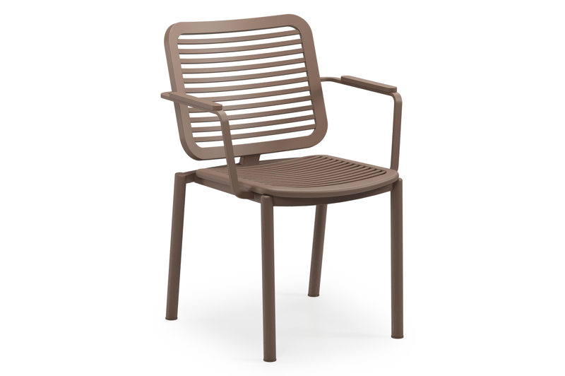 Fano tuinstoel in taupe aluminium