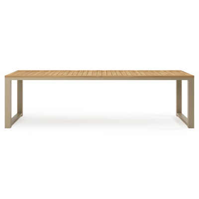 Livo tuintafel rechthoekig in beige aluminium en teak - L 270 x B 100 x H 73.5 cm