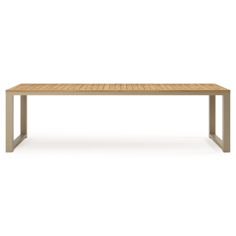 Livo tuintafel rechthoekig in beige aluminium en teak - L 270 x B 100 x H 73.5 cm