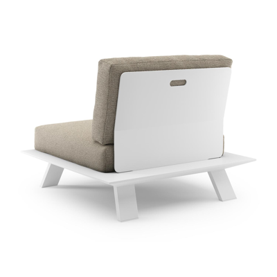 Cesano loungestoel in wit aluminium met catania beige all weather Cosytica kussen