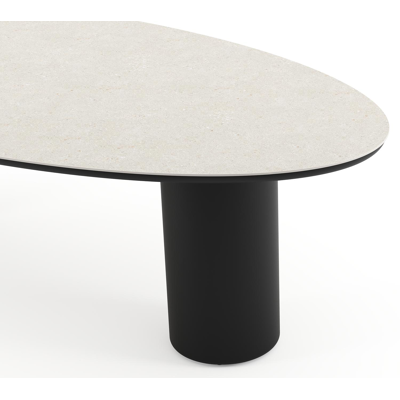 Amico tuintafel ovaal in zwart aluminium en volkeramiek Shilin - L 260 x B 125 x H 73.5 cm
