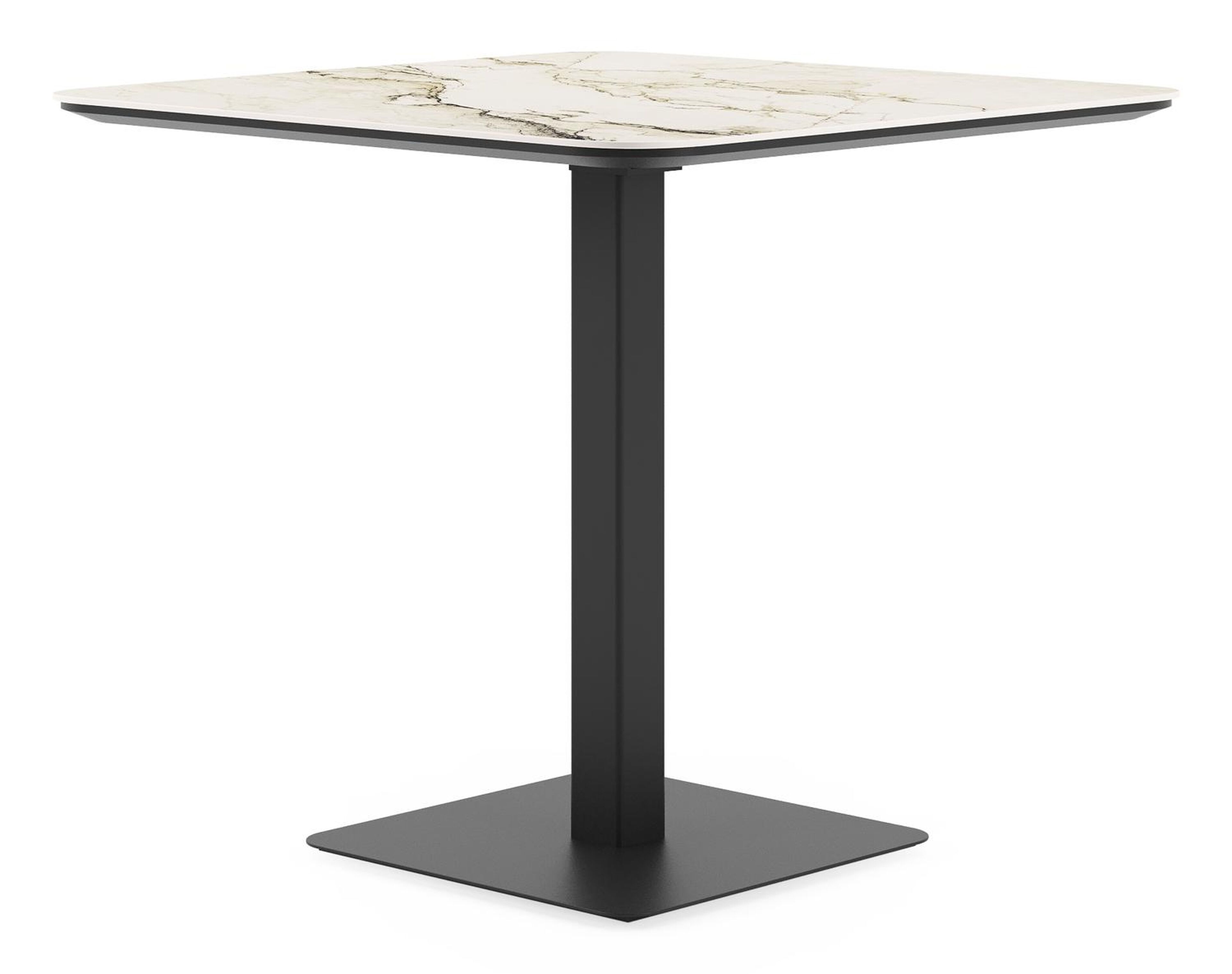 Fano kantelbare tuintafel vierkant afgerond in zwart aluminium en volkeramiek colorado dunes - L 80 x B 80 x H 73 cm