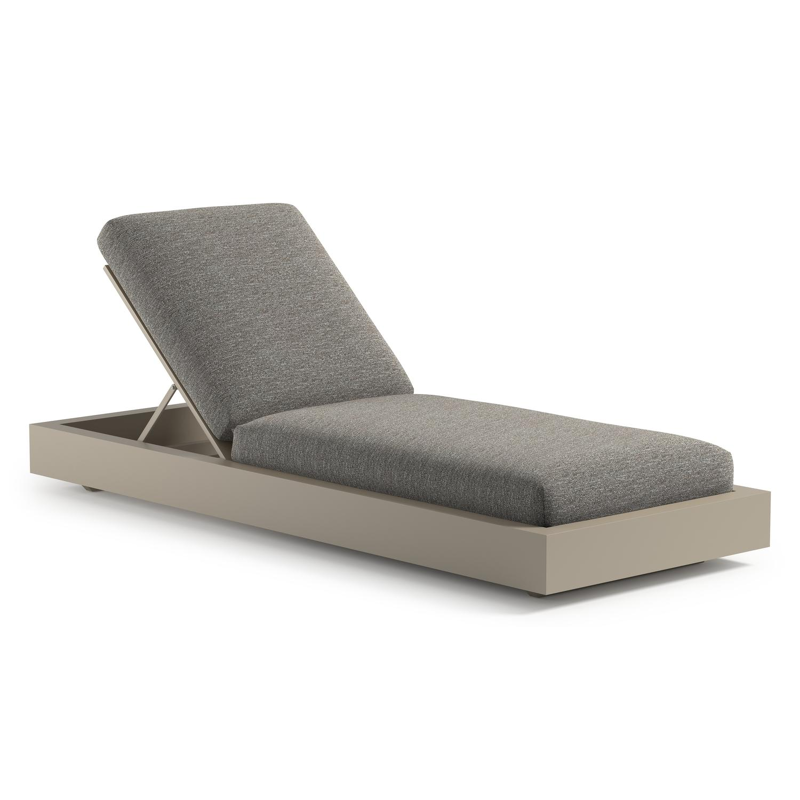 Como verstelbaar ligbed in beige aluminium met tundra pepper all weather sunbrella® luxe