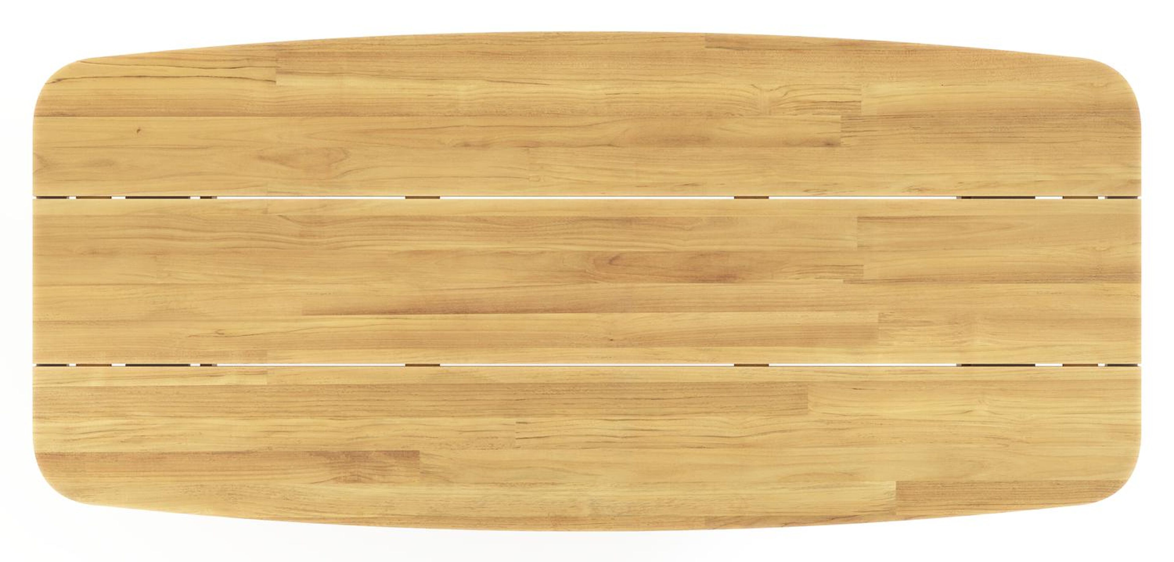 Lacirma tuintafel bootvorm in beige aluminium en teak L 255 x B 115 x H 74 cm x H 74 cm