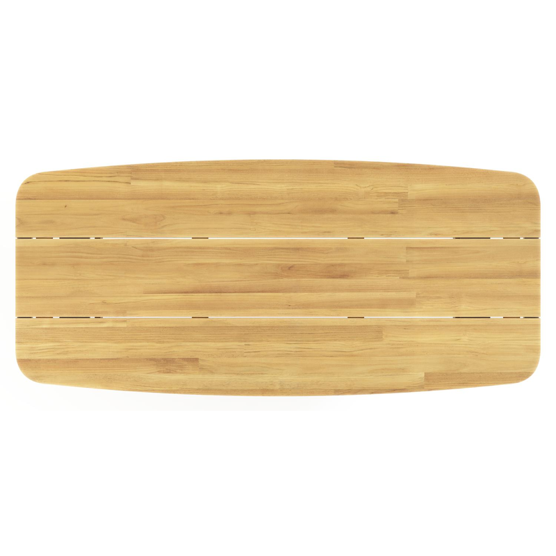 Lacirma tuintafel bootvorm in beige aluminium en teak L 255 x B 115 x H 74 cm