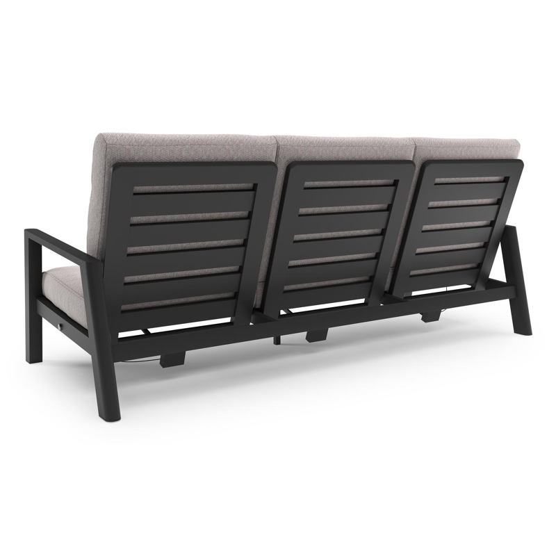 Cirello loungeset in zwart aluminium met wander gobi all weather sunbrella® luxe kussen