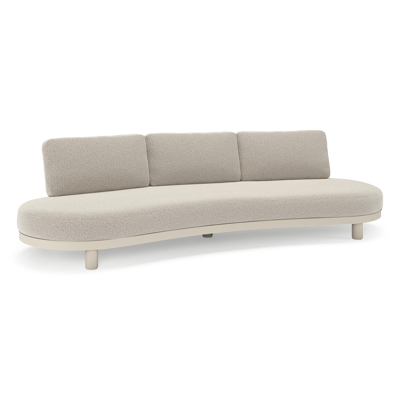 Donato loungebank in beige aluminium met all weather solica Firenze Sand kussen