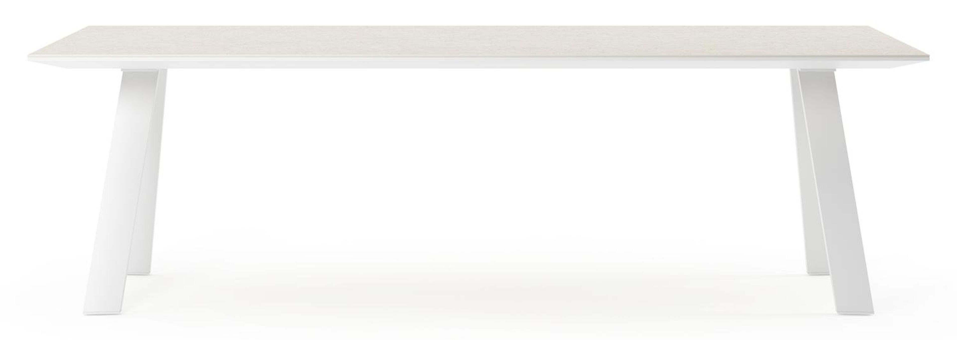 Cesano tuintafel in wit aluminium en volkeramiek shilin - L 240 x B 100 x H 75 cm