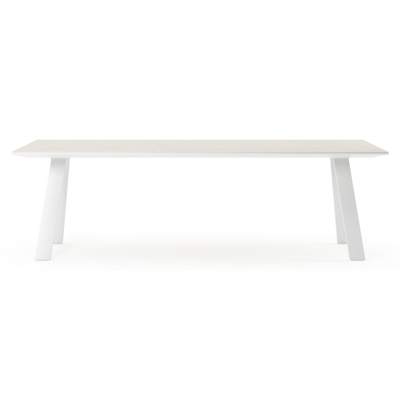 Cesano tuintafel in wit aluminium en volkeramiek shilin - L 240 x B 100 x H 75 cm