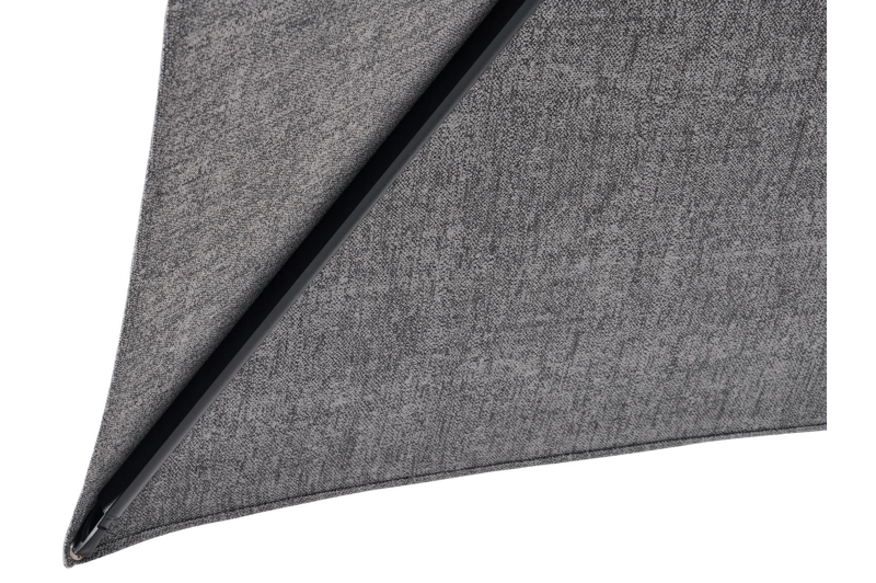 Parasol pendant Minore avec fonction tilt en aluminium noir avec toile de parasol en all weather sunbrella® luxe chartres drizzle - Larg1 370 x Larg2 280 cm (sans pied de parasol)