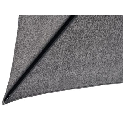 Minore zweefparasol met tiltfunctie in zwart aluminium met chartres drizzle all weather sunbrella® luxe parasoldoek - L1: 370 x L2: 280 cm (met voet)