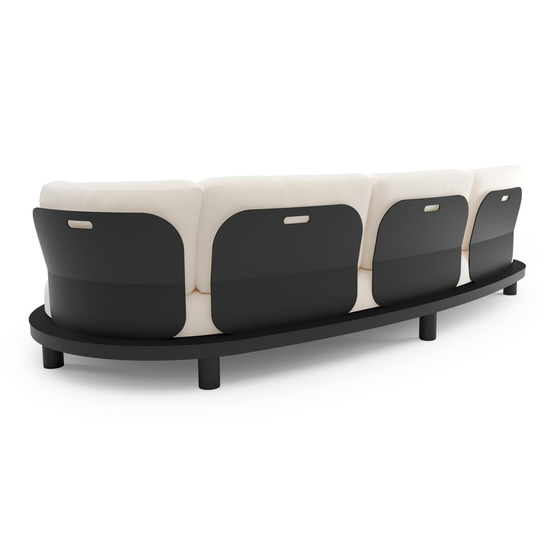 Donato loungebank in zwart aluminium met lopi snow all weather sunbrella® luxe kussen