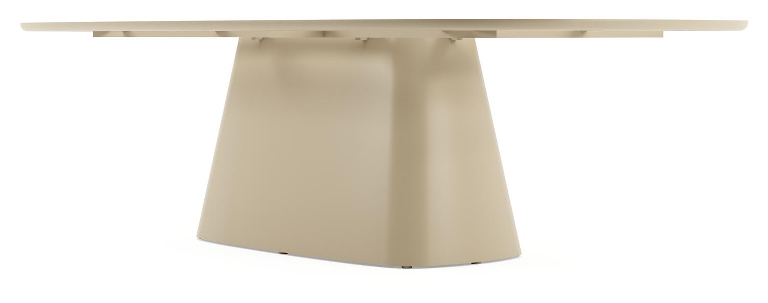 Amico tuintafel bombo xl in beige aluminium en volkeramiek Arctic White - L 270 x B 148 x H 73.5 cm