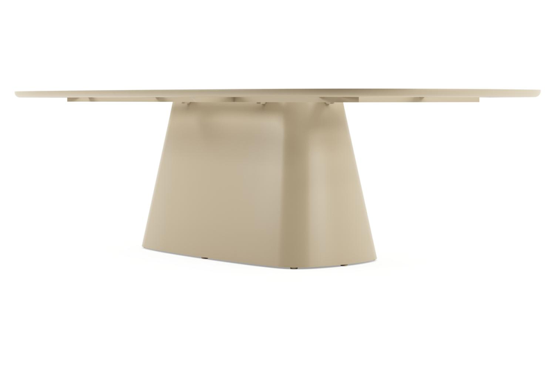 Amico tuintafel bombo xl in beige aluminium en volkeramiek Travertino Bianco - L 270 x B 148 x H 73.5 cm