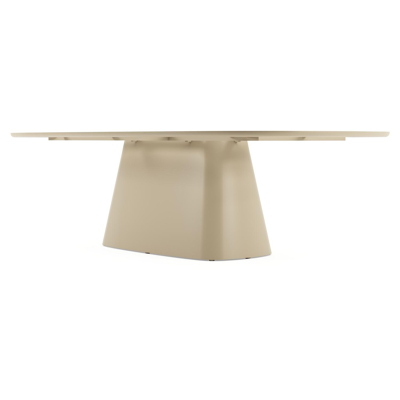 Amico tuintafel bombo xl in beige aluminium en volkeramiek Travertino Bianco - L 270 x B 148 x H 73.5 cm