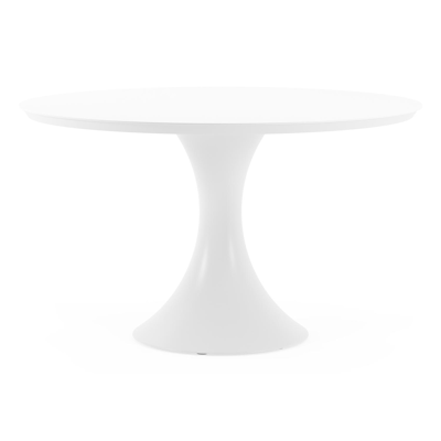 Fano tuintafel in wit aluminium en volkeramiek arctic white - Dia. 130 x H 75 cm