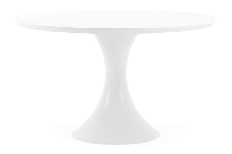 Fano tuintafel in wit aluminium en volkeramiek arctic white - Dia. 130 x H 75 cm