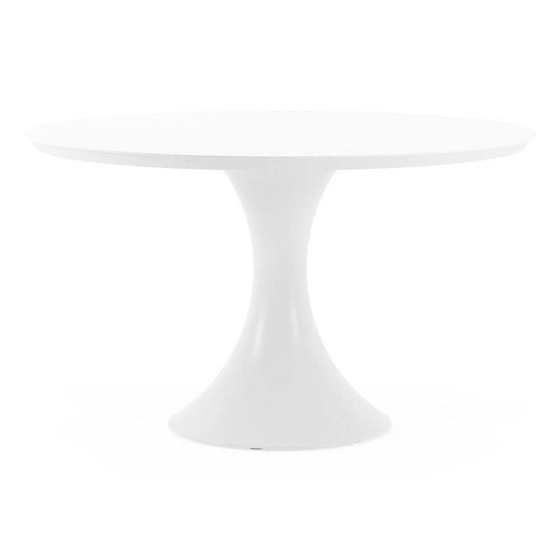 Fano tuintafel in wit aluminium en volkeramiek arctic white - Dia. 130 x H 75 cm