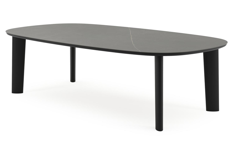 Amico tuintafel bombo xl in zwart aluminium en volkeramiek Calatorao - L 270 x B 148 x H 73.5 cm