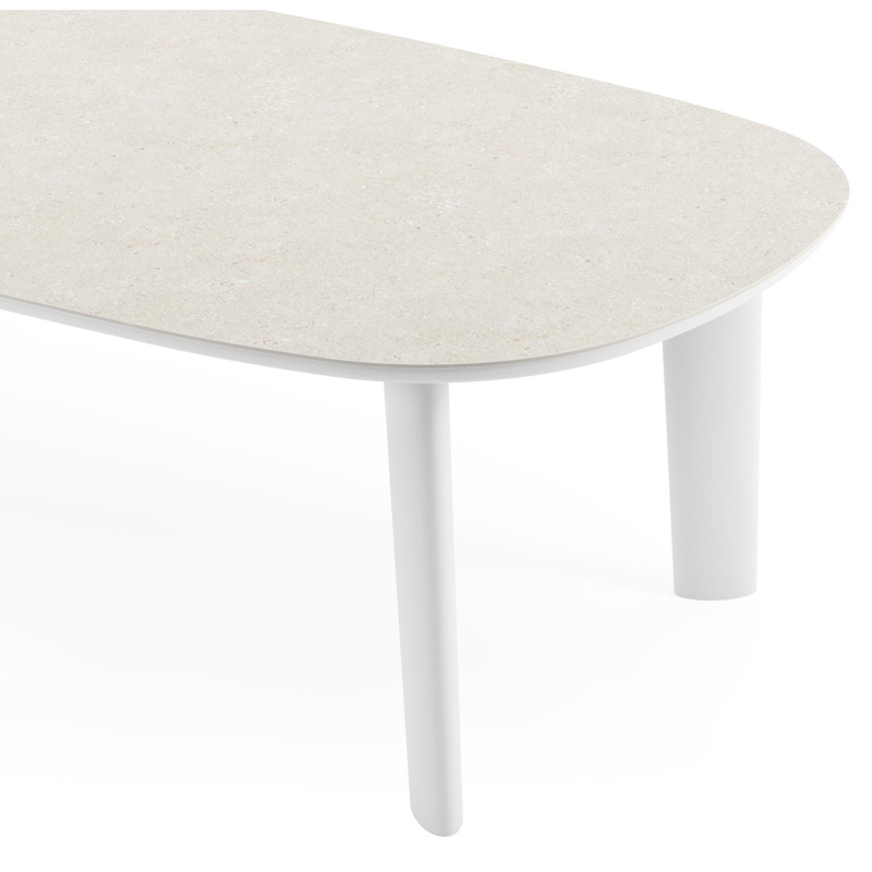 Amico tuintafel bombo in wit aluminium en volkeramiek Shilin - L 270 x B 125 x H 73.5 cm