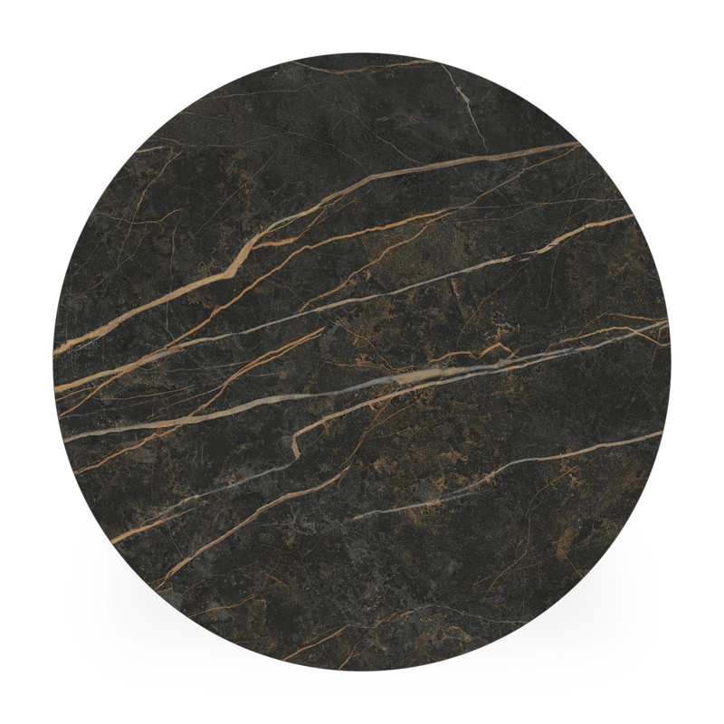 Fano low dining loungetafel in zwart aluminium en volkeramiek black obsession - Dia. 65 x H 55 cm