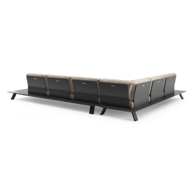 Cesano loungehoek in zwart aluminium met bora desert all weather Cosytica kussen