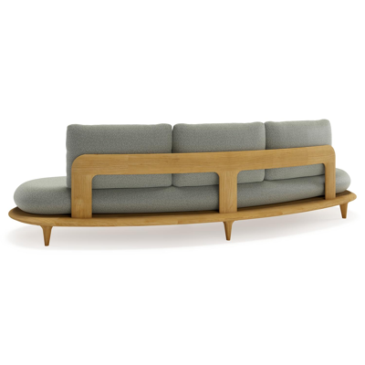 Bomero loungebank in teak met savane leaf all weather sunbrella® luxe kussen