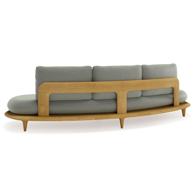 Bomero loungebank in teak met savane leaf all weather sunbrella® luxe kussen