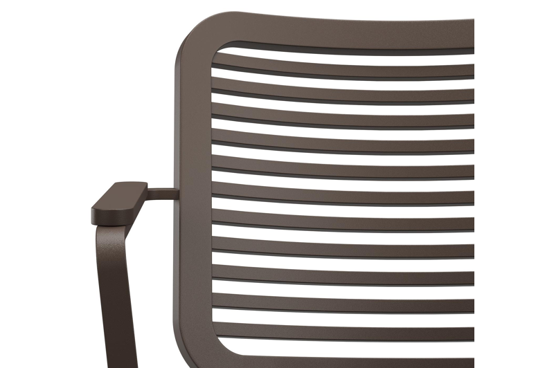 Fano tuinstoel in donkerbruin aluminium