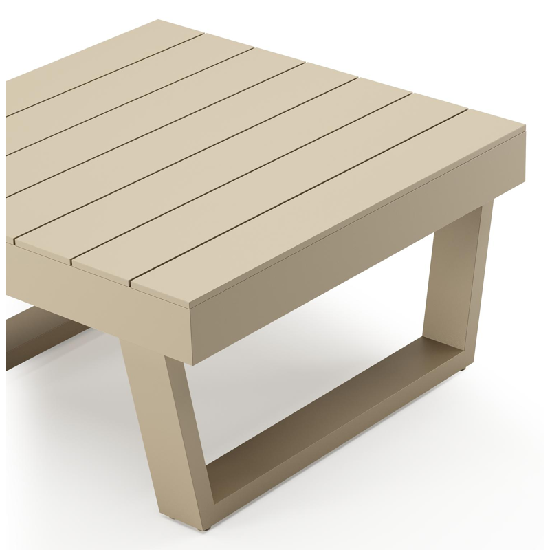 Modica loungetafel in beige aluminium - L 72 x B 72 x H 38 cm