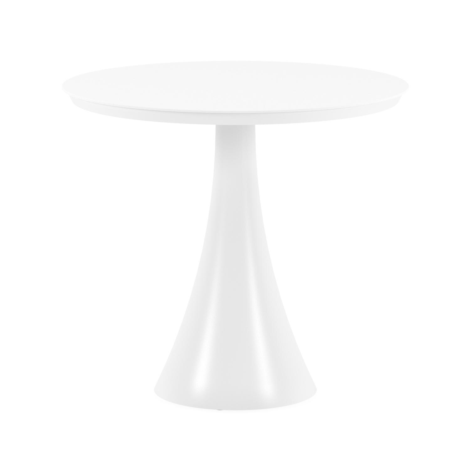 Fano tuintafel in wit aluminium en volkeramiek arctic white - Dia. 85 x H 75 cm