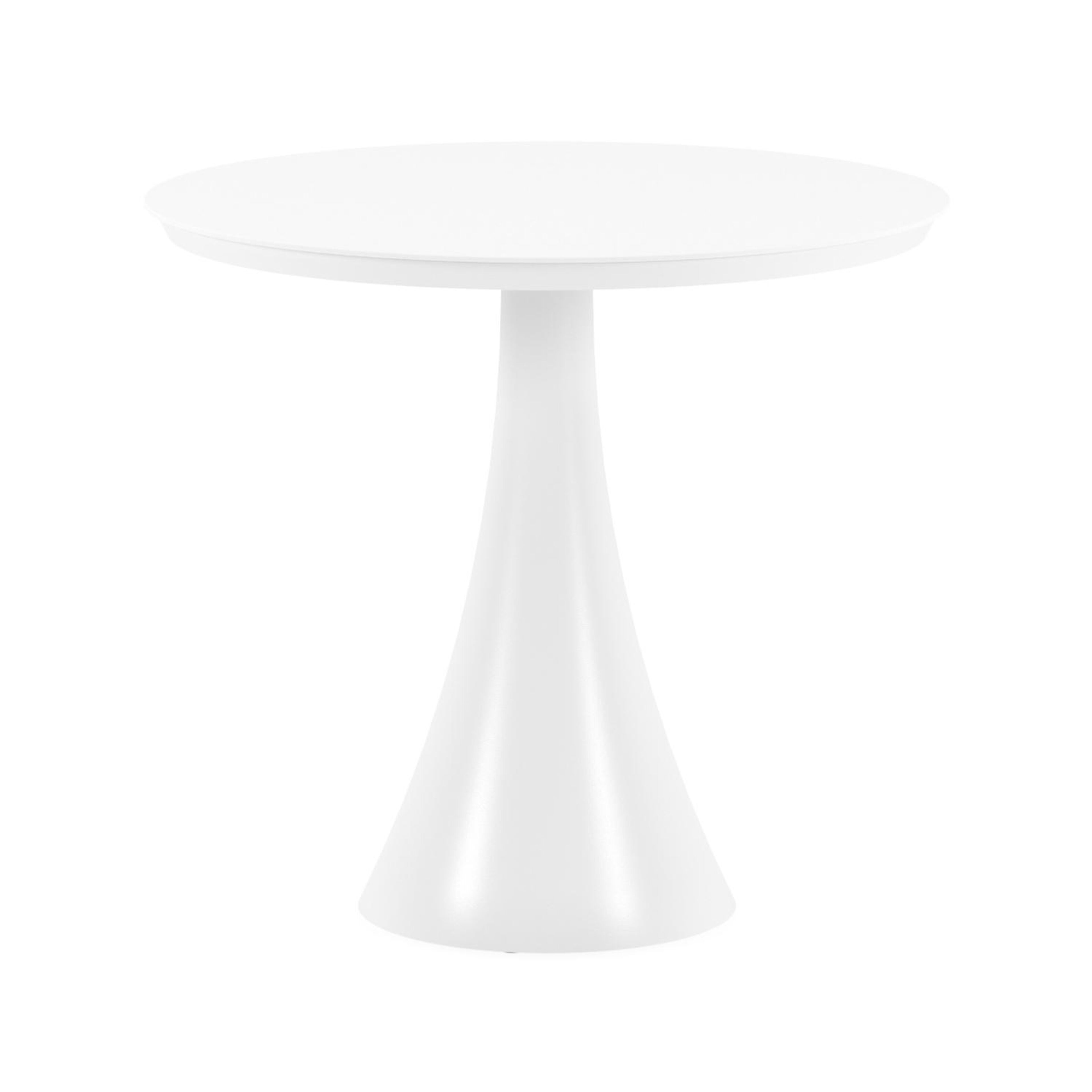 Fano tuintafel in wit aluminium en volkeramiek arctic white - Dia. 85 x H 75 cm