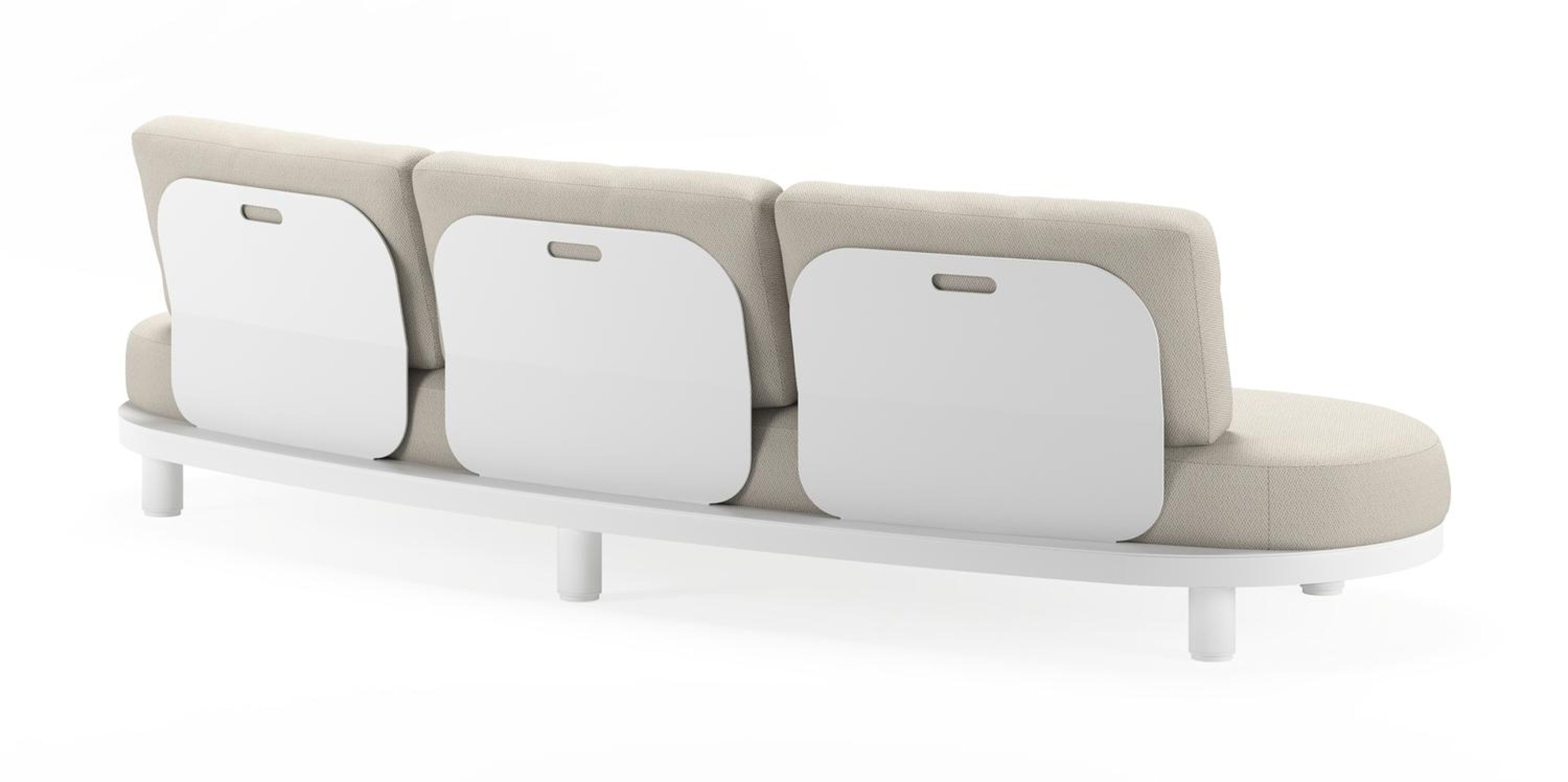 Donato loungeset in wit aluminium met lopi marble all weather sunbrella® luxe kussens