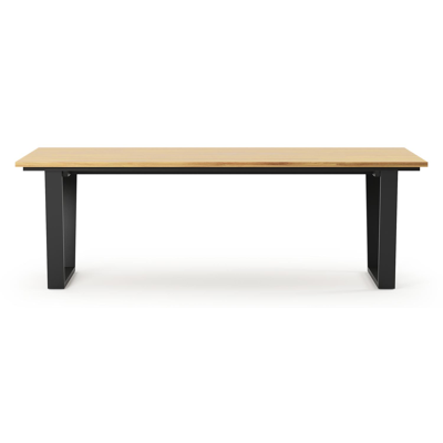 Pagino tuintafel rechthoekig in zwart aluminium en teak - L 240 x B 100 x H 73,5 cm