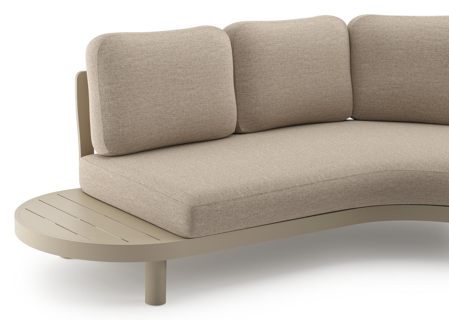 Palma loungehoek in beige aluminium met rustic weather+ softtouch kussen