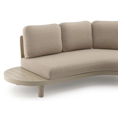 Palma loungehoek in beige aluminium met rustic weather+ softtouch kussen