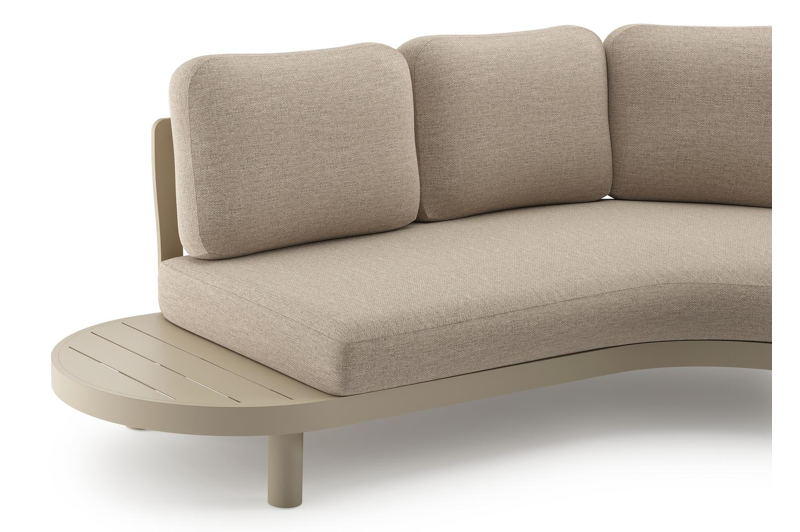 Palma loungehoek in beige aluminium met rustic weather+ softtouch kussen
