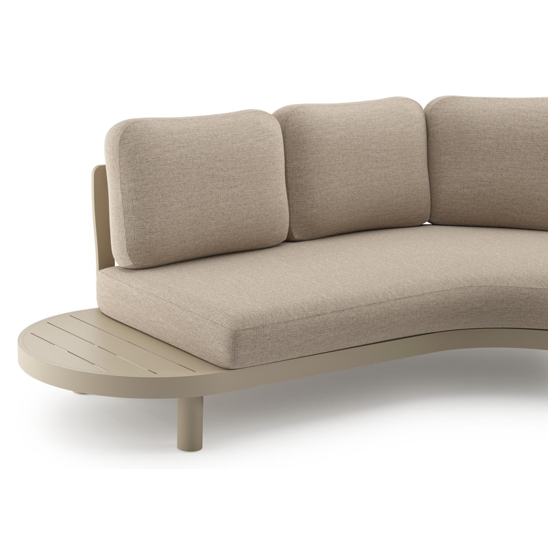 Palma loungehoek in beige aluminium met rustic weather+ softtouch kussen