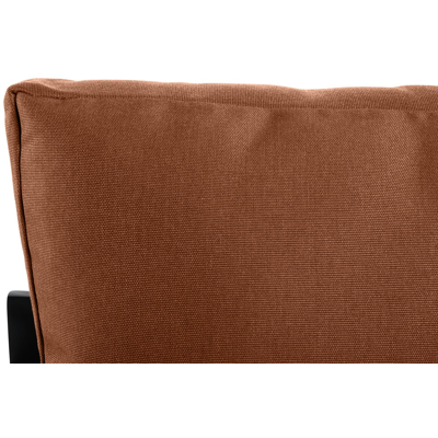 Caldela loungehoek in zwart aluminium met pumpkin polyester kussens en loungetafel