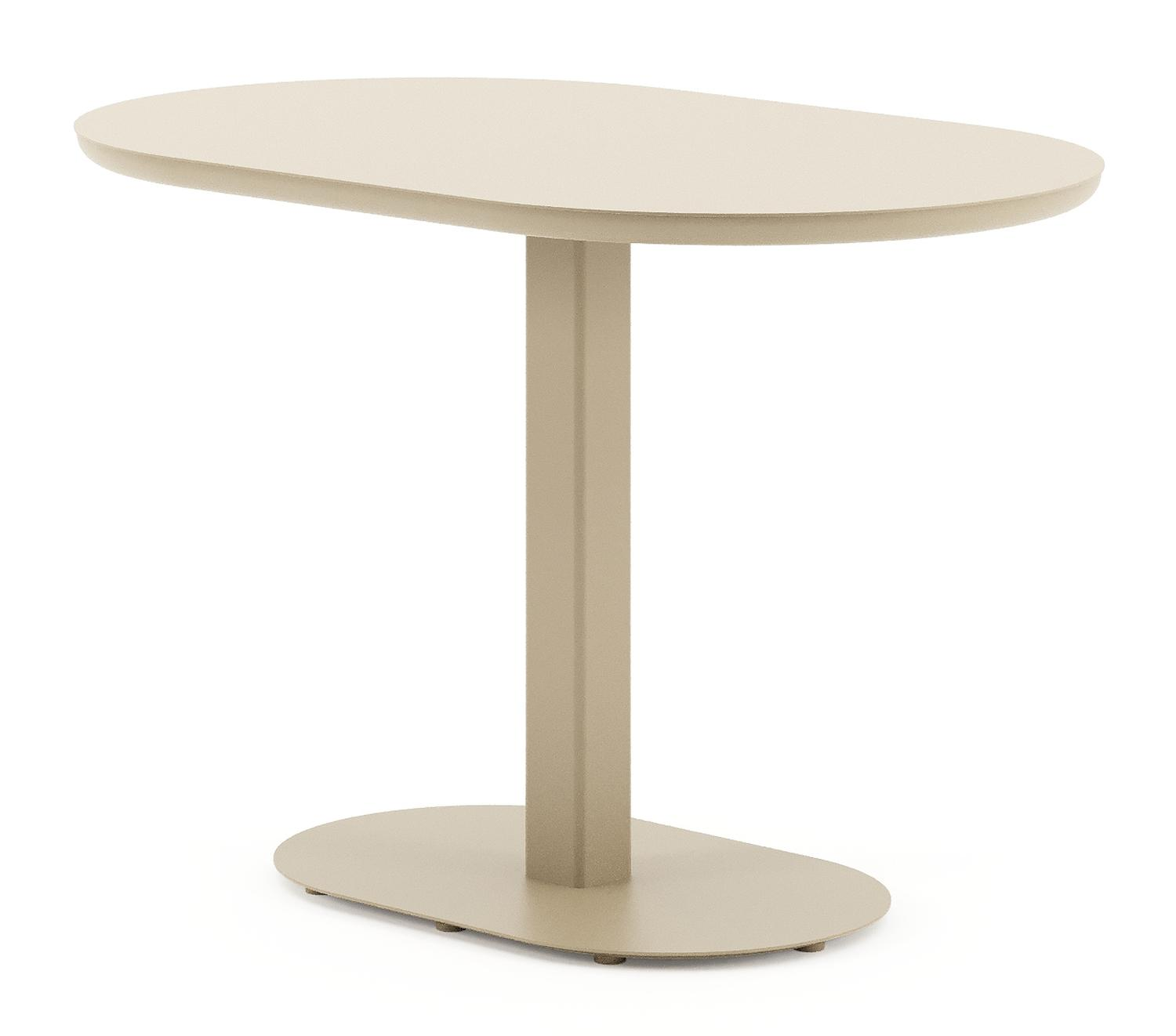 Teramo kantelbare tuintafel rechthoekig afgerond in beige aluminium - L 110 x B 70 x H 74 cm