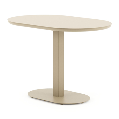Teramo kantelbare tuintafel rechthoekig afgerond in beige aluminium - L 110 x B 70 x H 74 cm