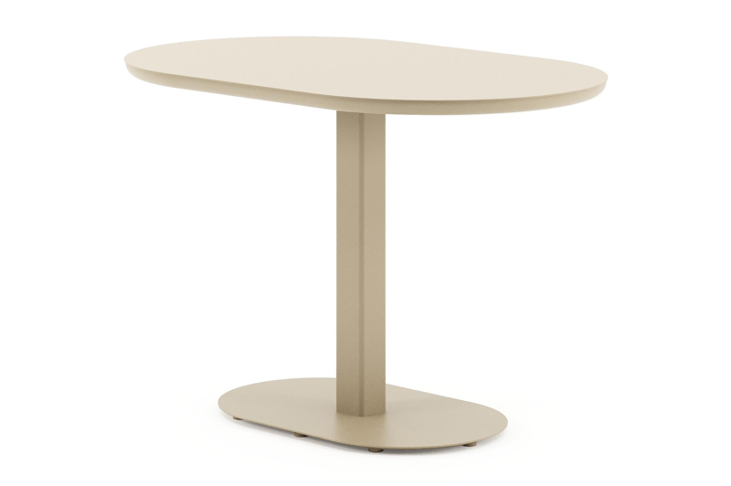 Teramo kantelbare tuintafel rechthoekig afgerond in beige aluminium - L 110 x B 70 x H 74 cm