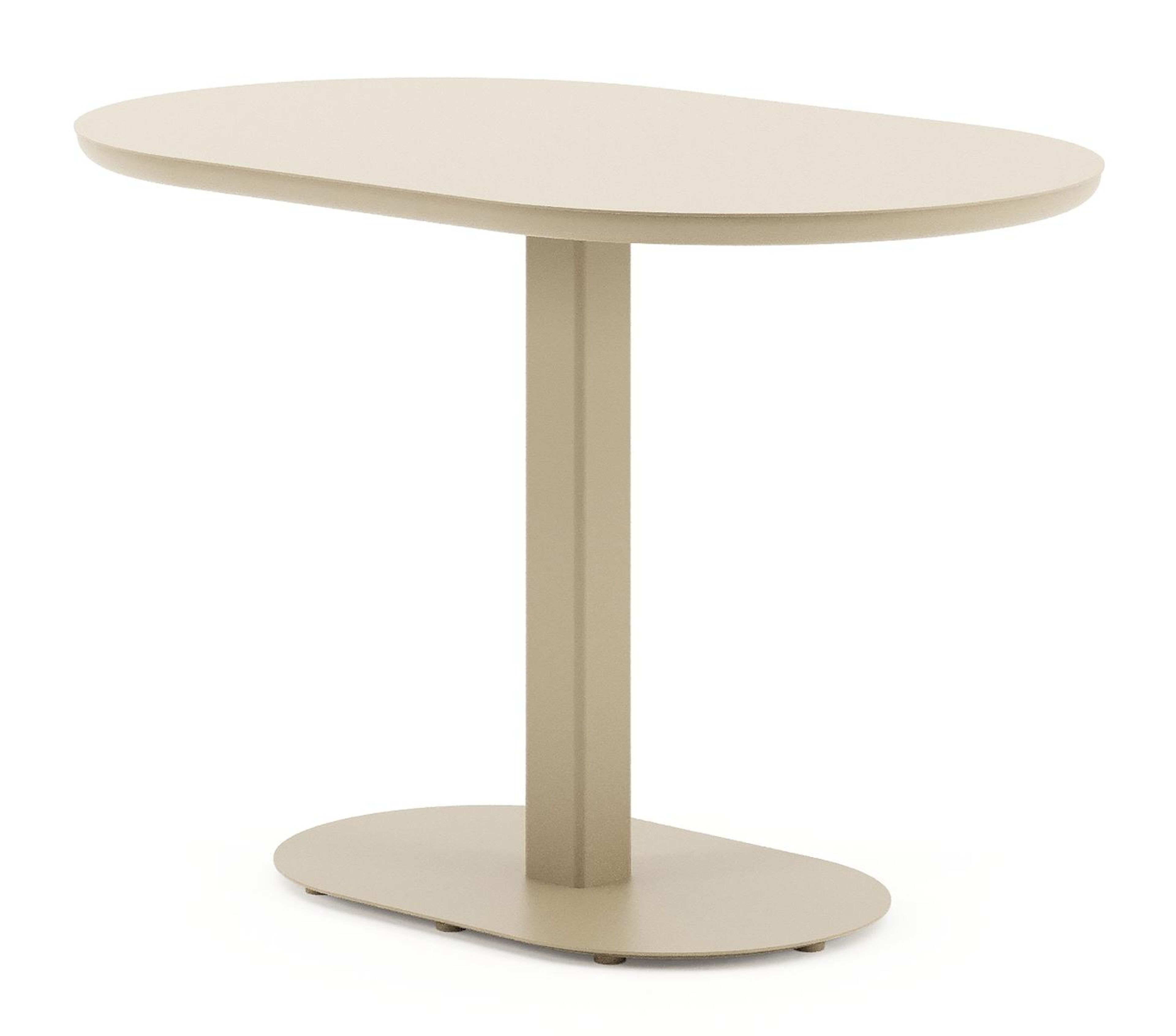 Teramo kantelbare tuintafel bombo in beige aluminium - L 110 x B 70 x H 74 cm