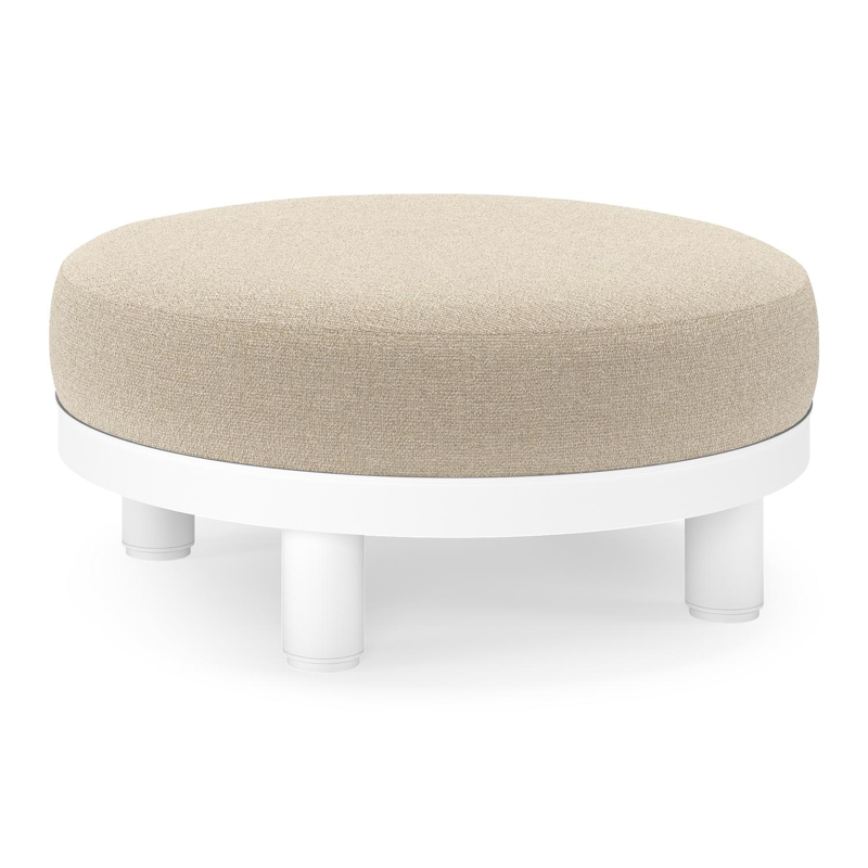 Donato lounge poef in wit aluminium met All Weather Cosytica Marbella Sand kussen
