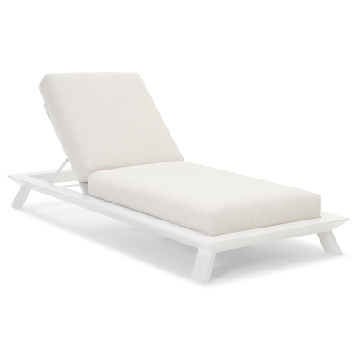 Cesano verstelbaar ligbed in wit aluminium met althea off white all weather cosytica kussen