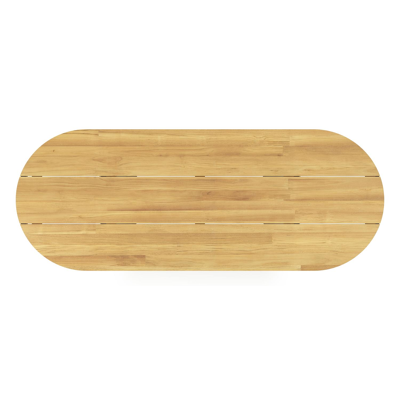 Donato tuintafel in zwart aluminium en teak - L 260 x B 100 x H 75,5 cm