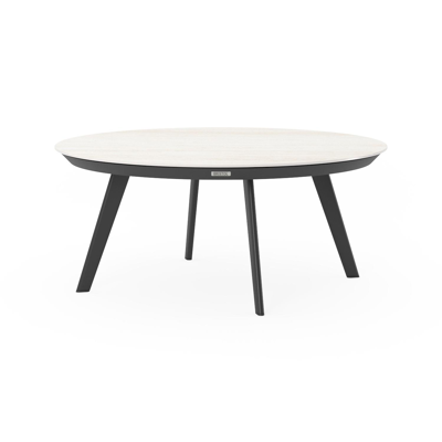 Rondo loungetafel in zwart aluminium en calista volkeramiek - Dia. 85 x H 35 cm