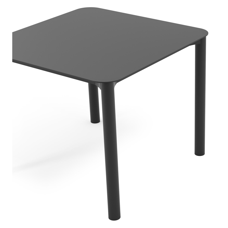 Table de jardin Orso carré arrondi en aluminium noir - Lg. 90 x Lrg. 90 x Haut. 75 cm