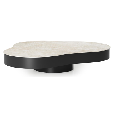 Lomano loungetafel cloud in zwart aluminium en volkeramiek Rapolano - L 131 x B 108 x H 25 cm