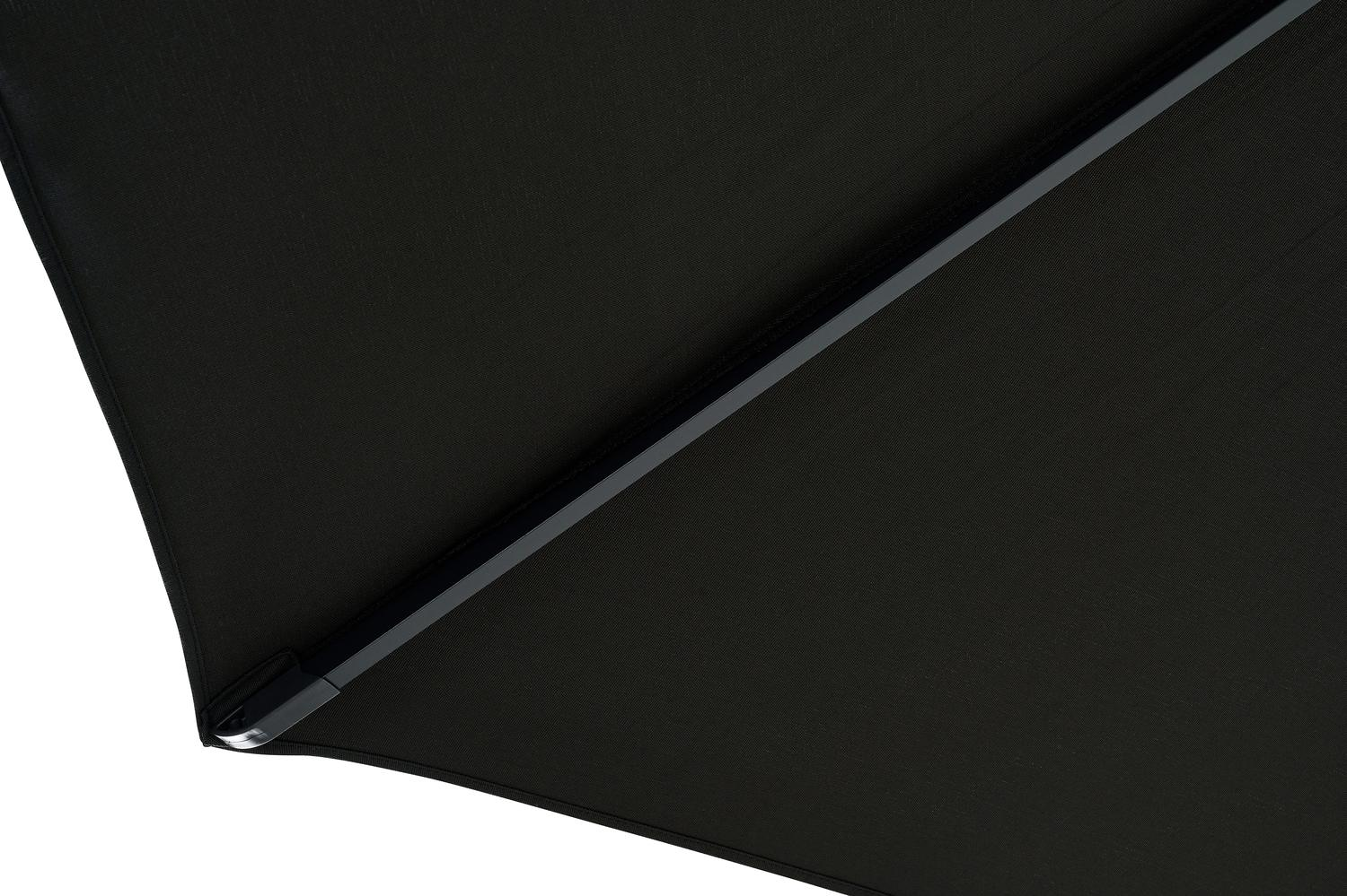 Viola staanparasol in zwart aluminium met zwart weather+ softtouch parasoldoek - Dia 350 cm (zonder voet)